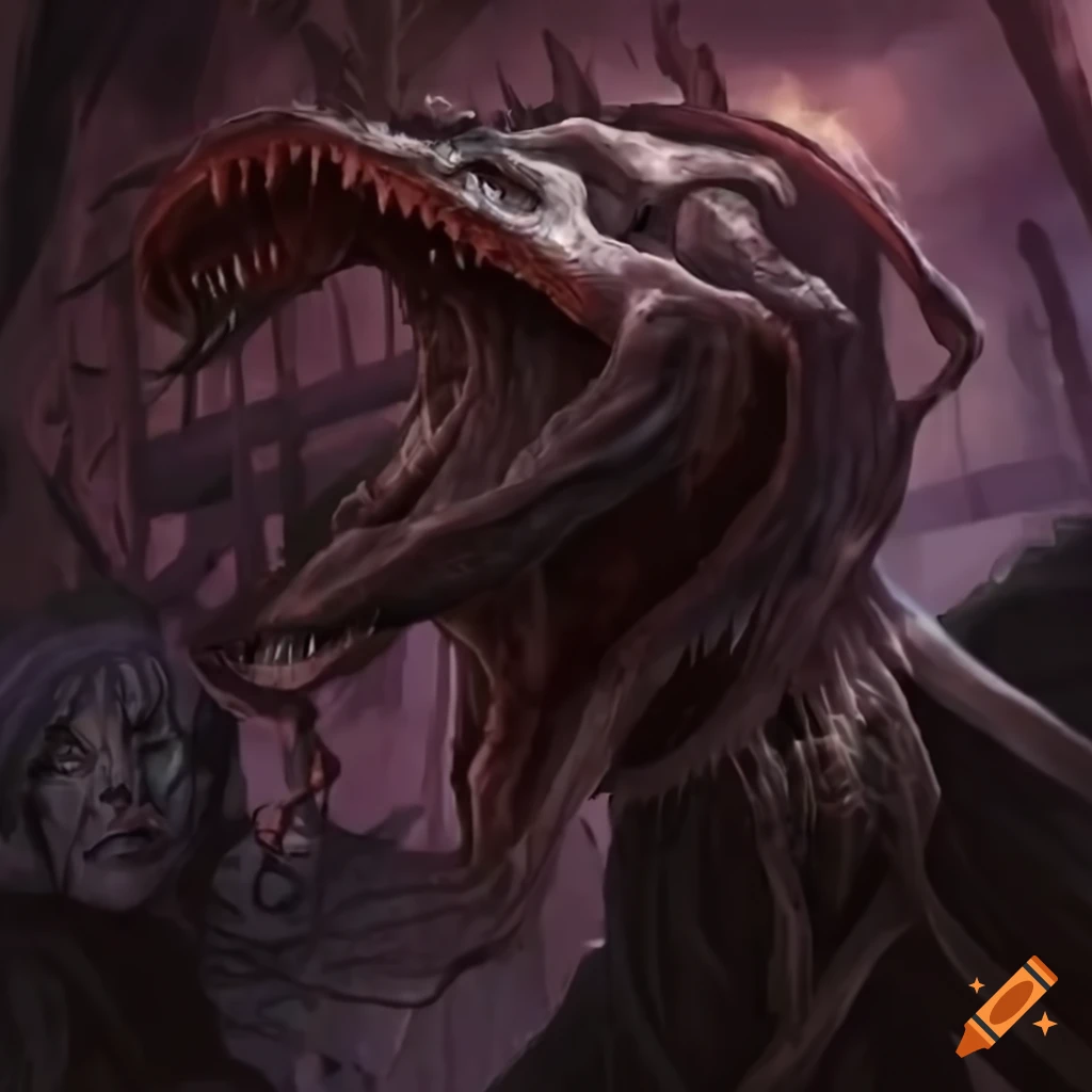 MTG card depicting the warp in Phyrexia on Craiyon