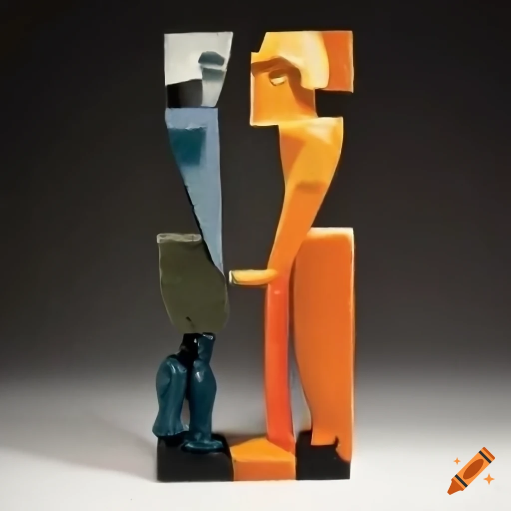 Cubist depiction of vintage action figures on Craiyon