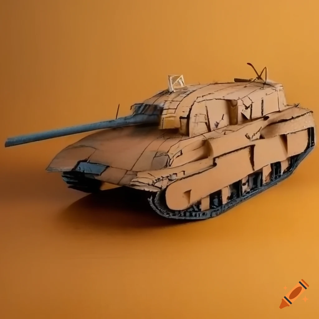 Tiger scale model made of cardboard on Craiyon