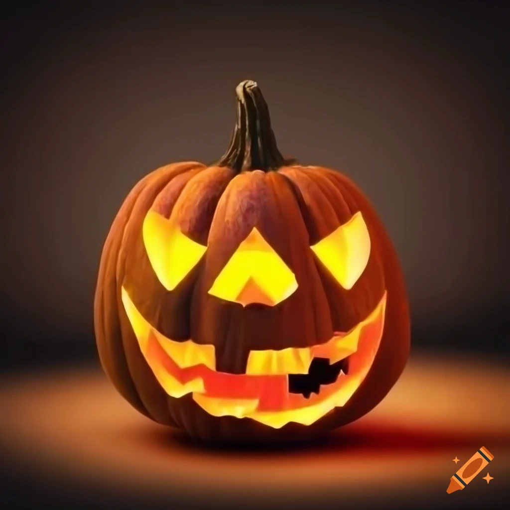 Halloween pumpkin on a black and orange background