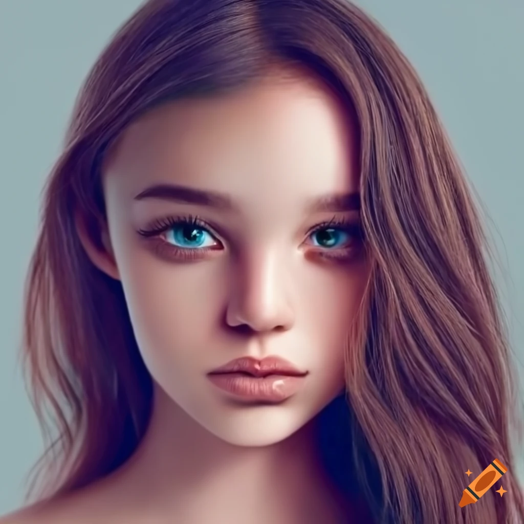 Close up Portrait Of A Young Woman With Captivating Gaze On Craiyon