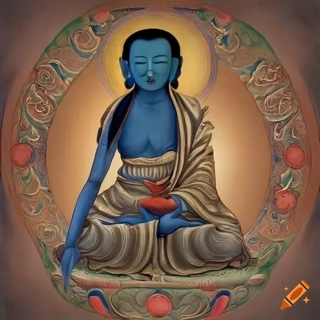 artwork of Milarepa in meditation