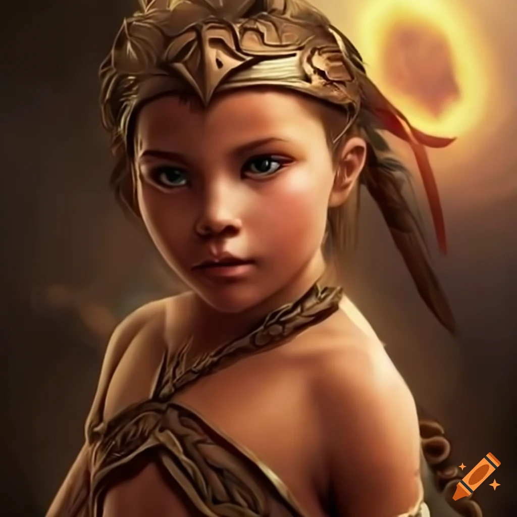 Image of a young amazonian warrior girl
