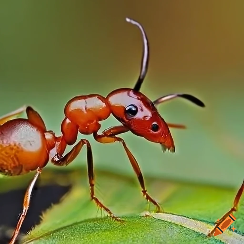 Closeup of a philosophical ant on Craiyon