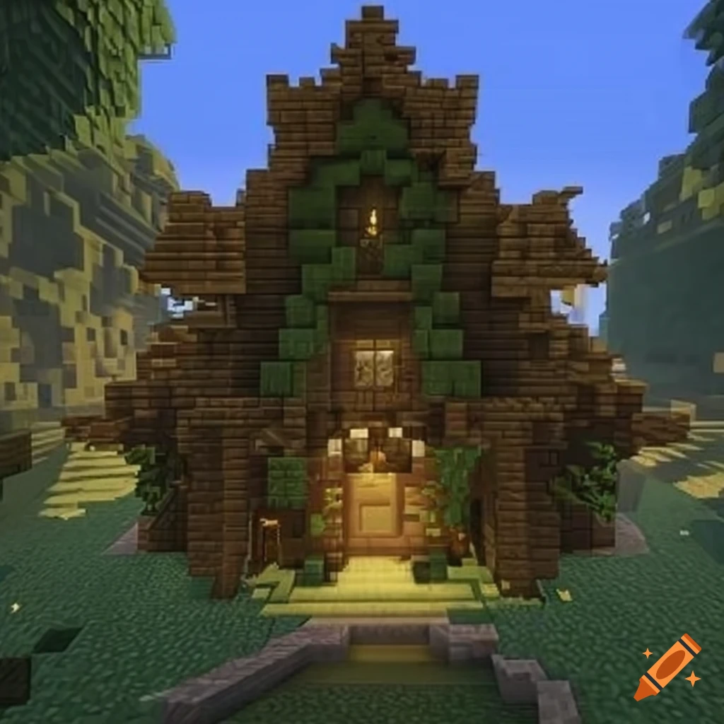 Elven house design in minecraft on Craiyon