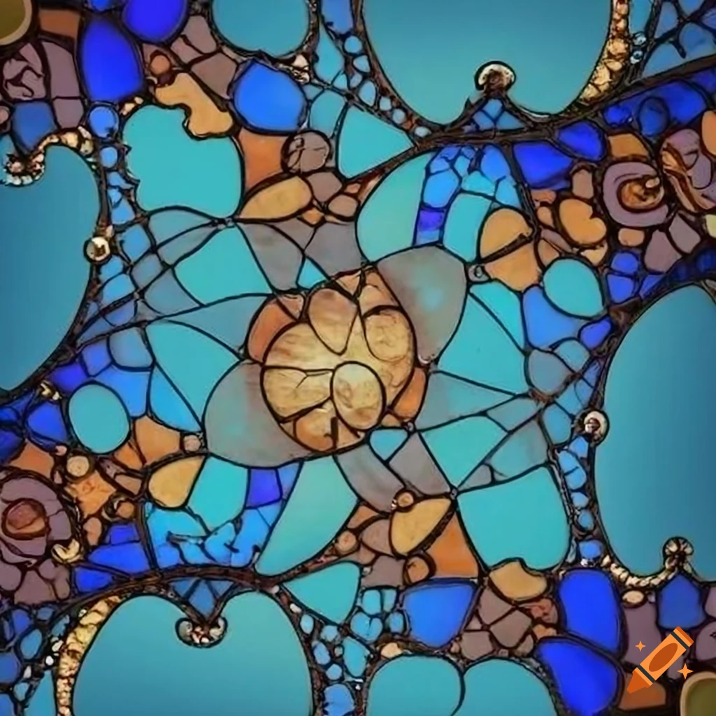 Blue stained glass in max ernst style on Craiyon