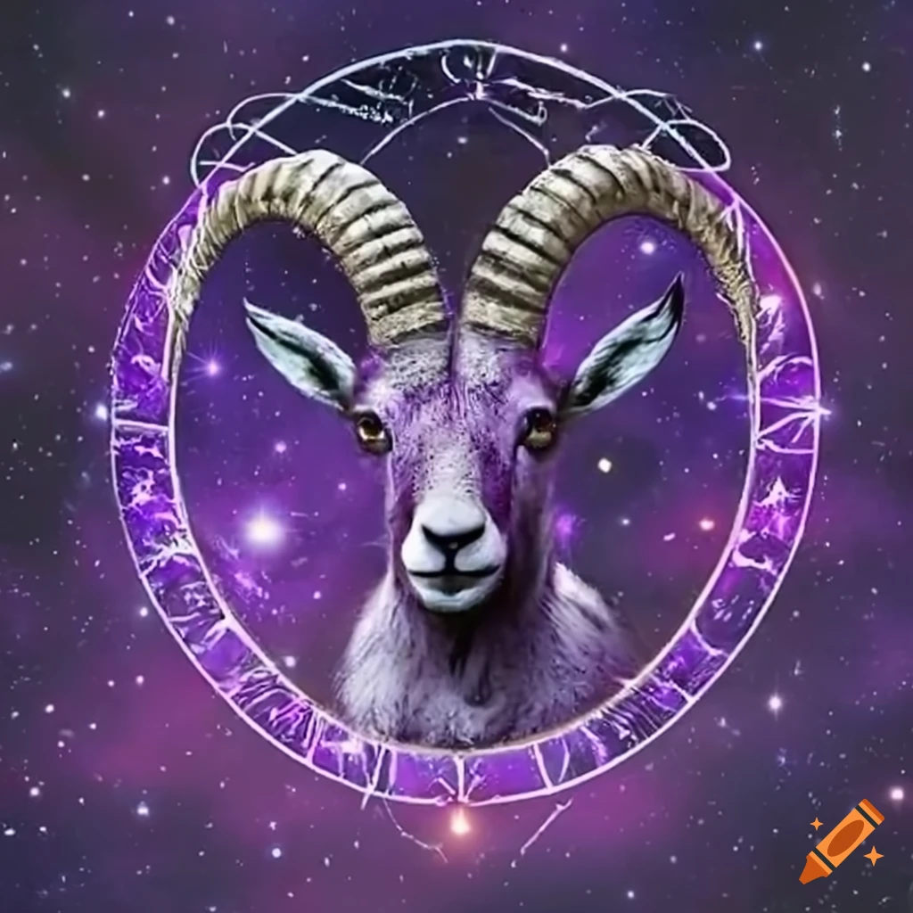 Purple zodiac ibex in space