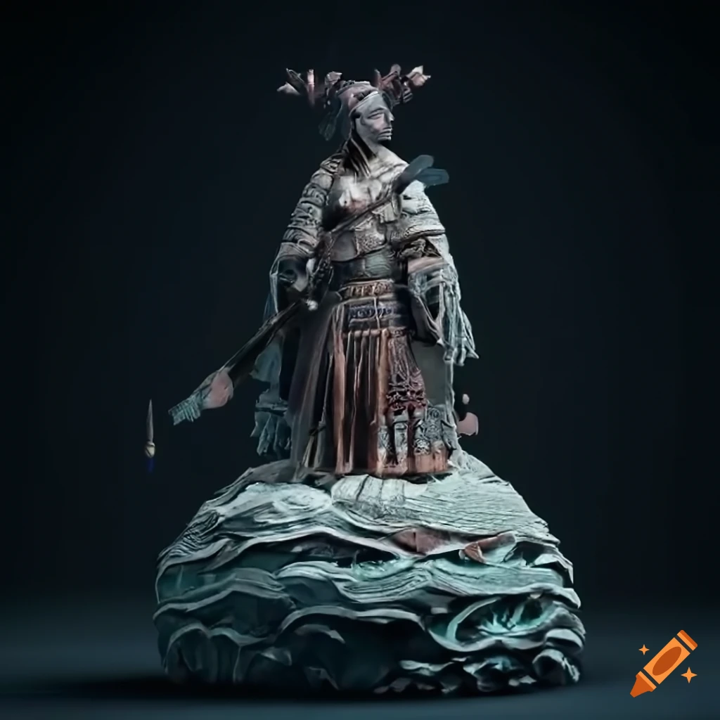 Detailed sculpture inspired by ghost of tsushima game