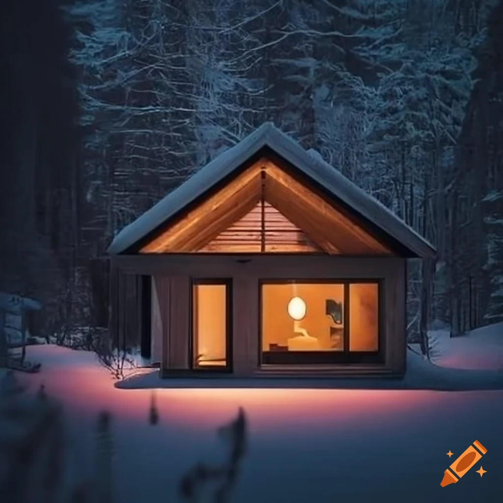 Photo of a modern cozy minimalism cabin