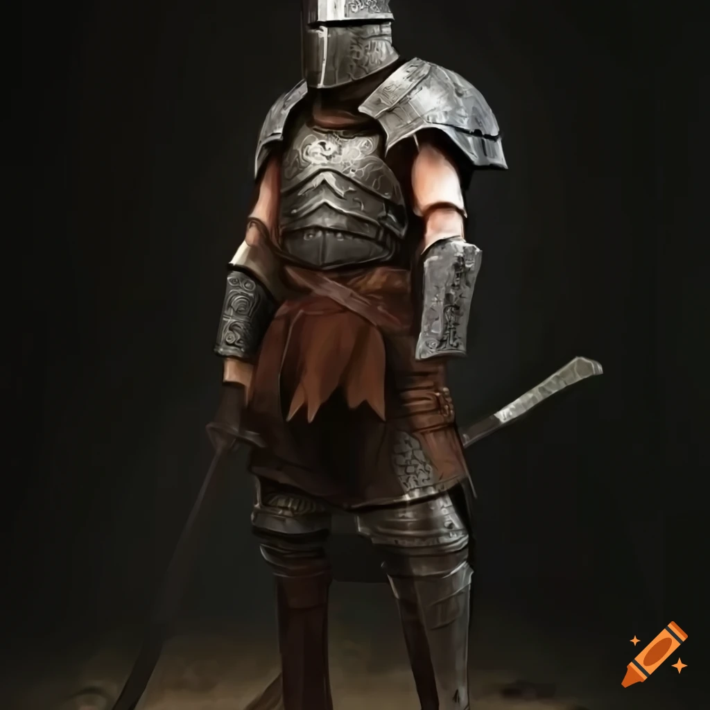 Warrior wearing chestplate armor with an axe on Craiyon