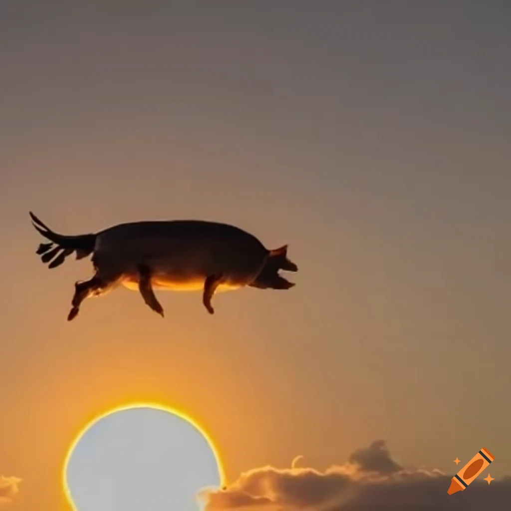 Funny image of a pig flying in an airplane on Craiyon