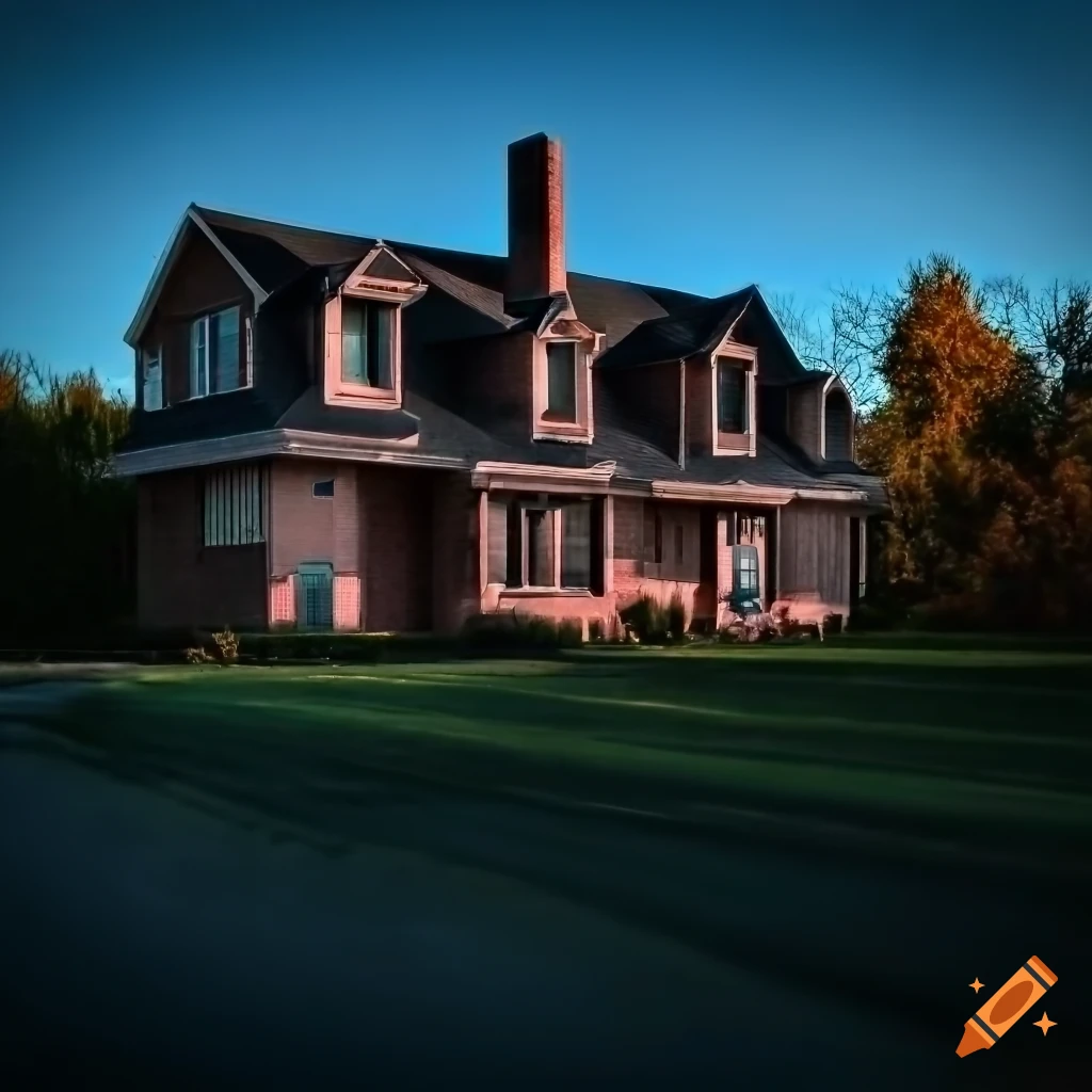 Dreamcore-like picture: a quaint house nestled in an expansive