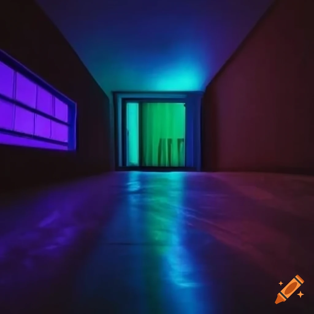 Futuristic cyberpunk bedroom with neon lights on Craiyon