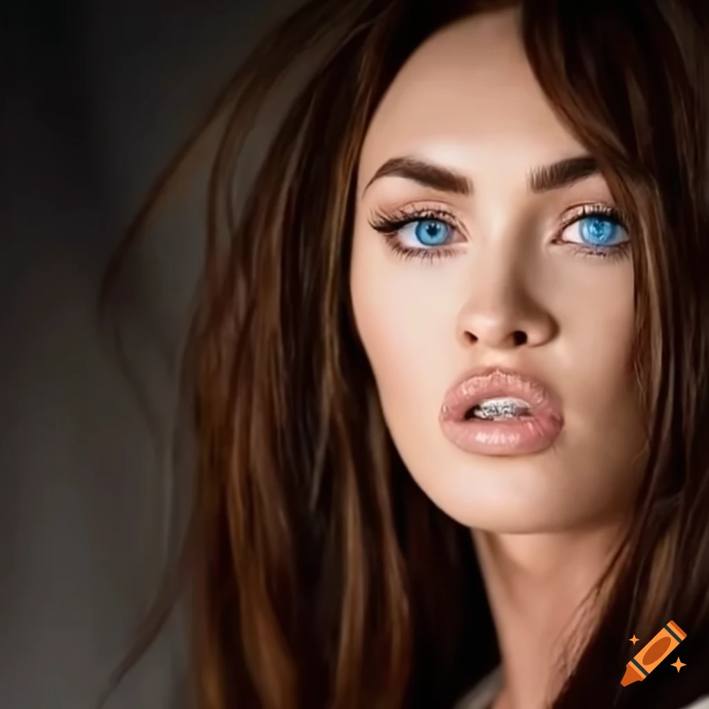 Portrait of a celebrity with striking blue eyes on Craiyon