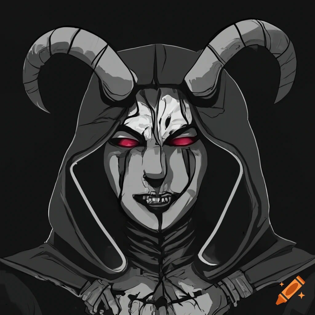 illustration of a male tiefling rogue assassin