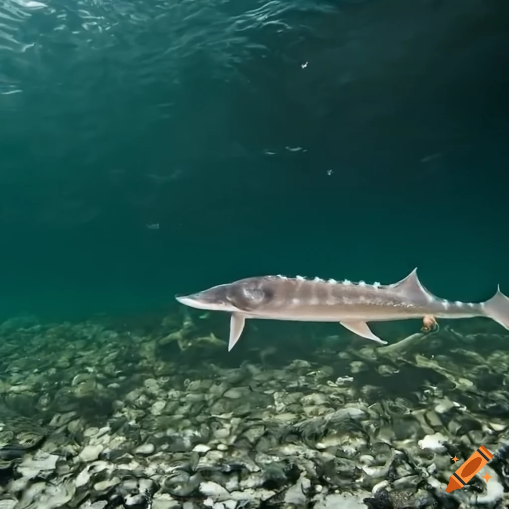 sturgeon swimming in water