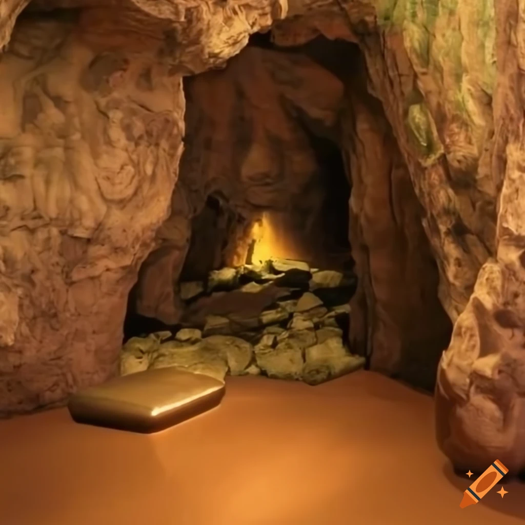 Image of a cave filled with money