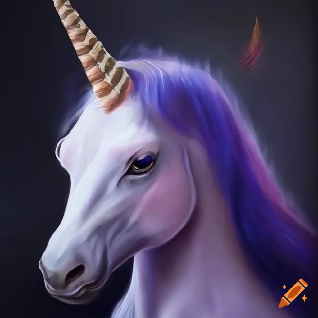 Hyperrealistic color pencil drawing of a cute and detailed unicorn on ...