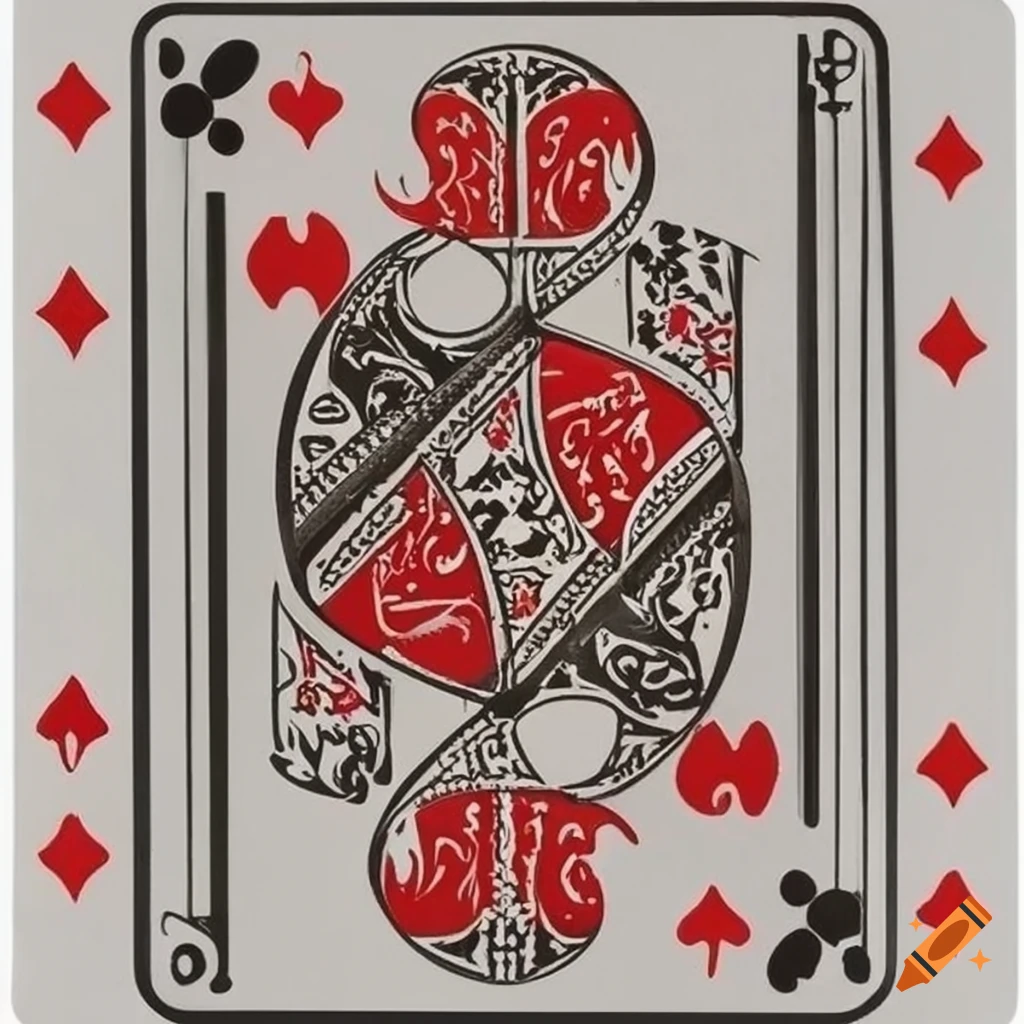 Create an artistic representation of a royal flush, the highest-ranking  hand in poker, using vibrant colors and intricate details. showcase the  five cards (ace, king, queen, jack, and ten) from a single