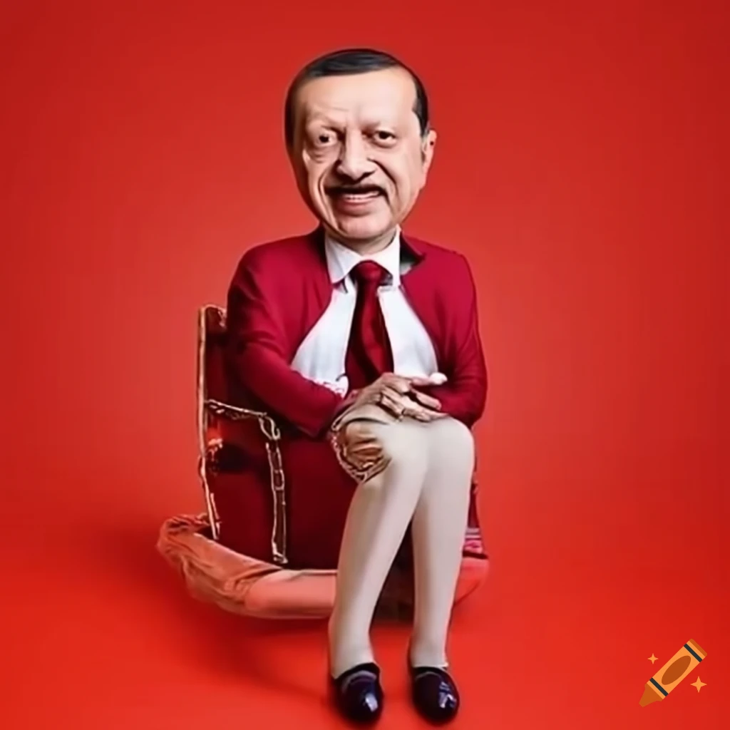 Funny illustration of Erdogan on a toboggan on Craiyon