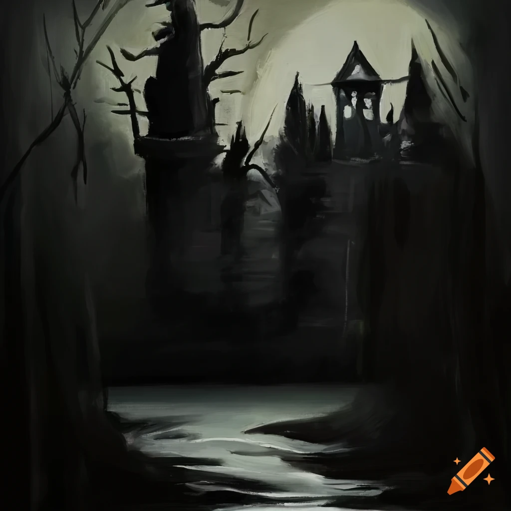 spooky acrylic painting