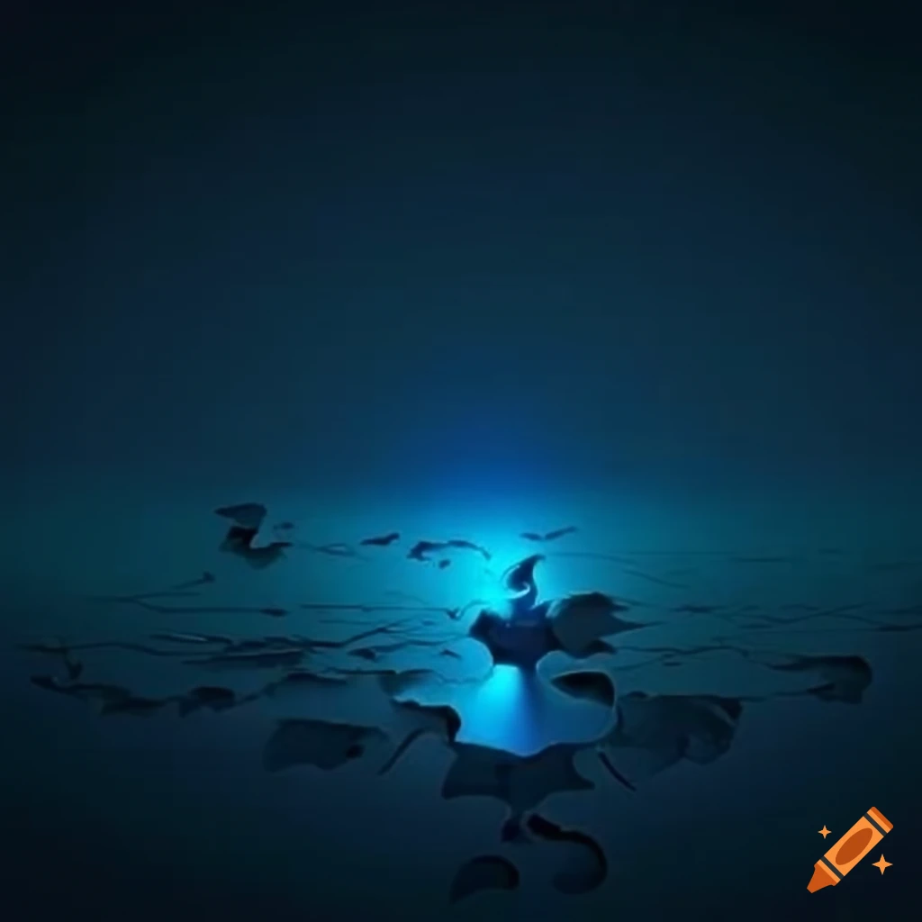 Image of broken puzzle pieces on a dark background on Craiyon