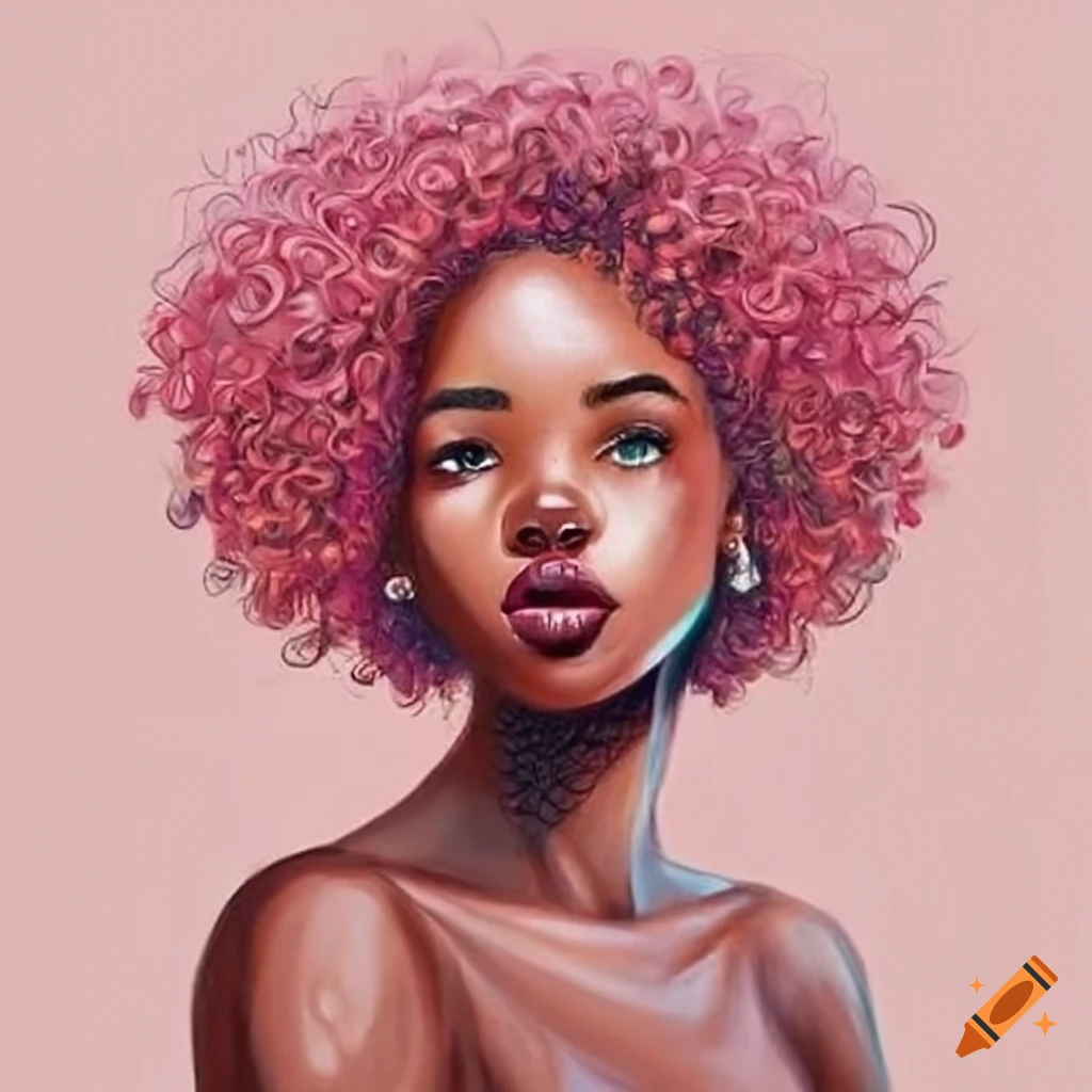 portrait of a young adult with pink natural hair