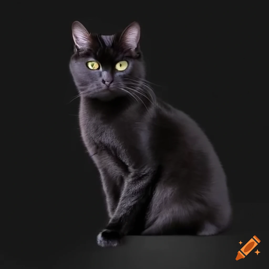 Imagen de un gato negro y panzón