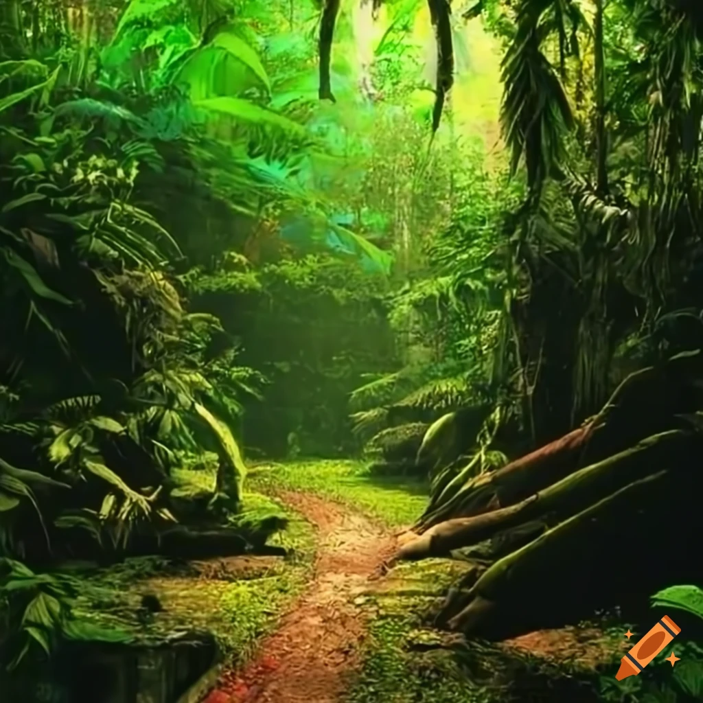 walking-in-a-beautiful-jungle-on-craiyon