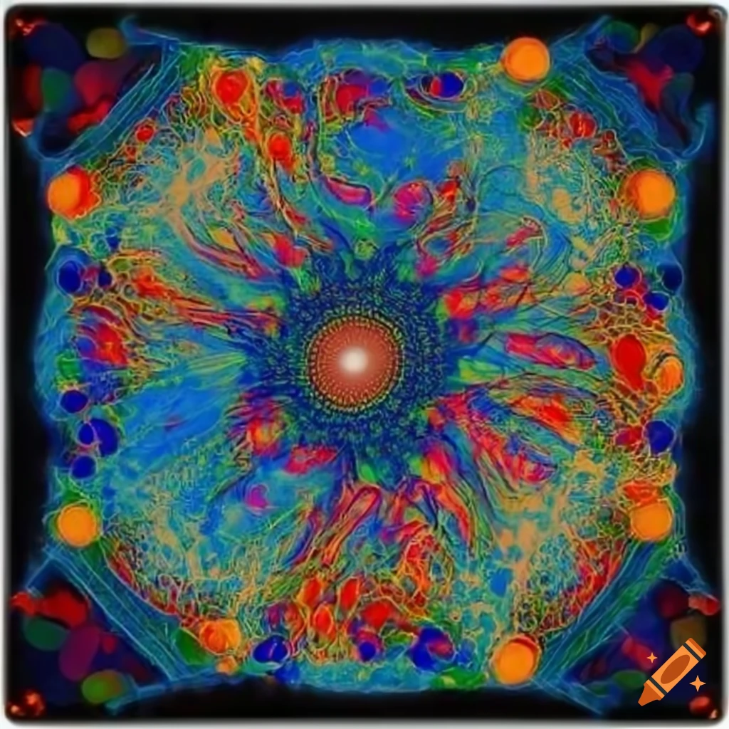 Max Ernst style neural network schematic