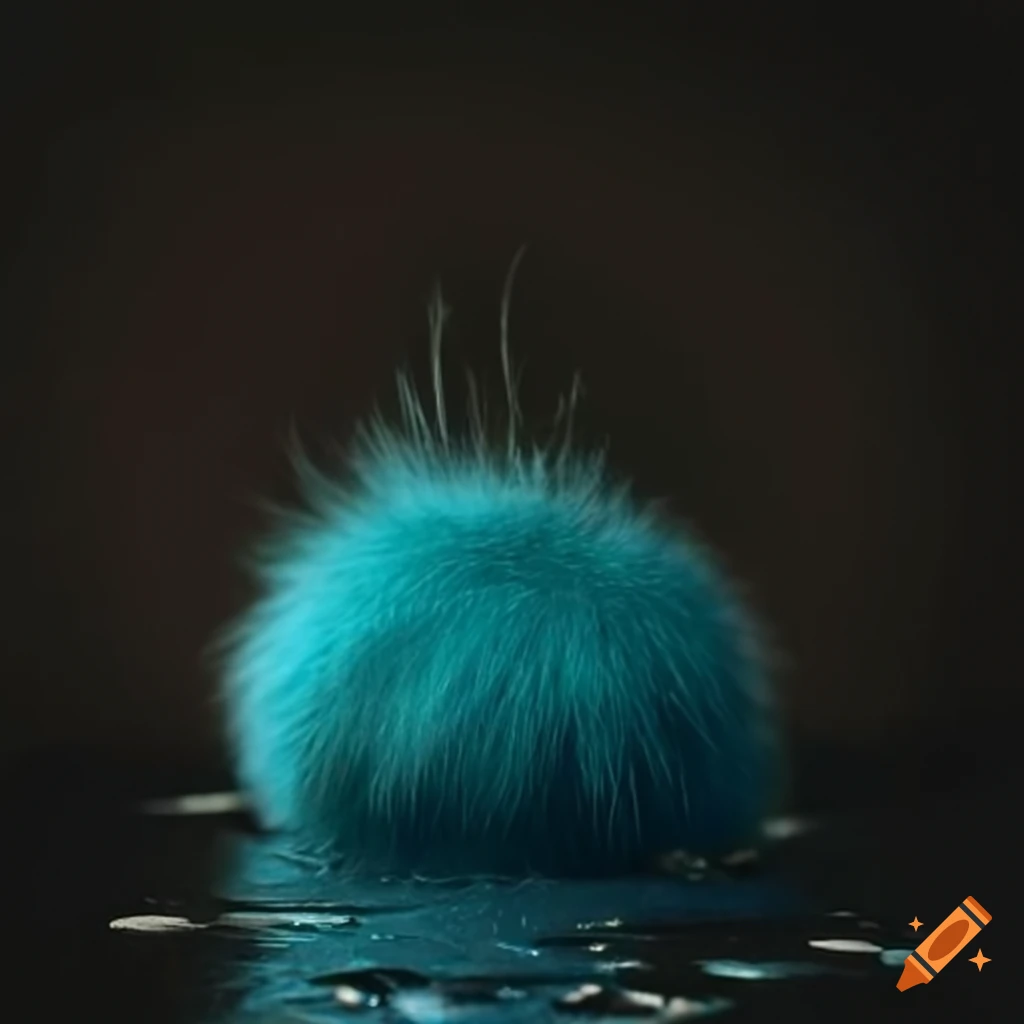 Cute furball with long fur and puke on the floor on Craiyon