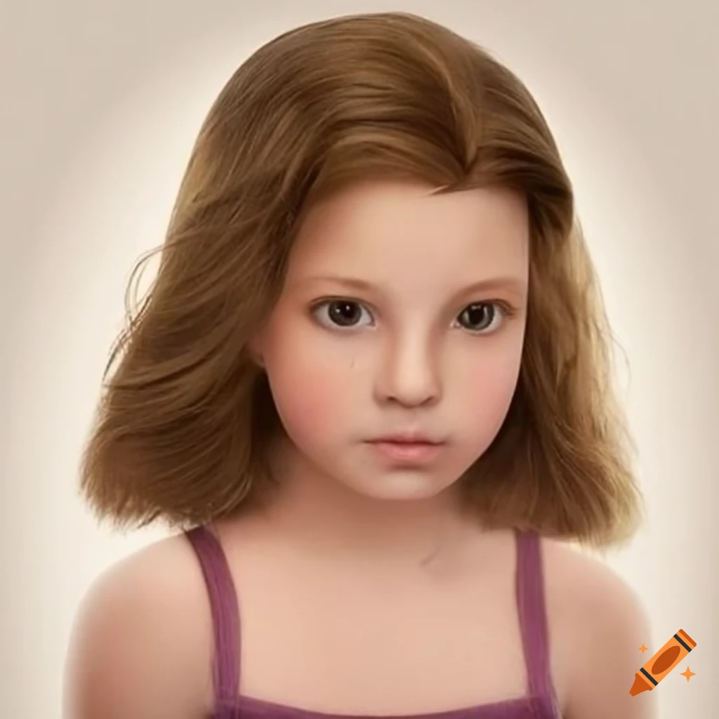 Portrait of a cute 10-year-old girl with blonde hair and stunning