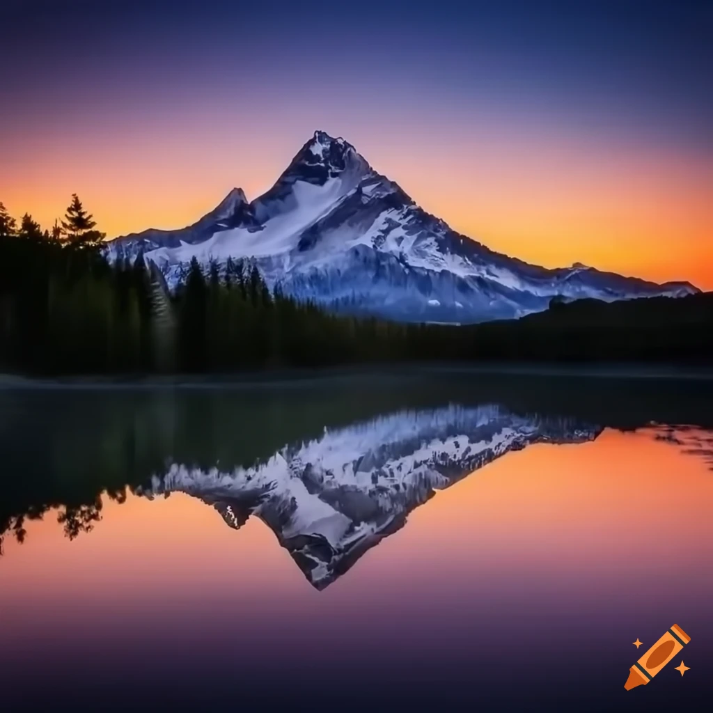 photo d'un lac et des montagnes au coucher de soleil