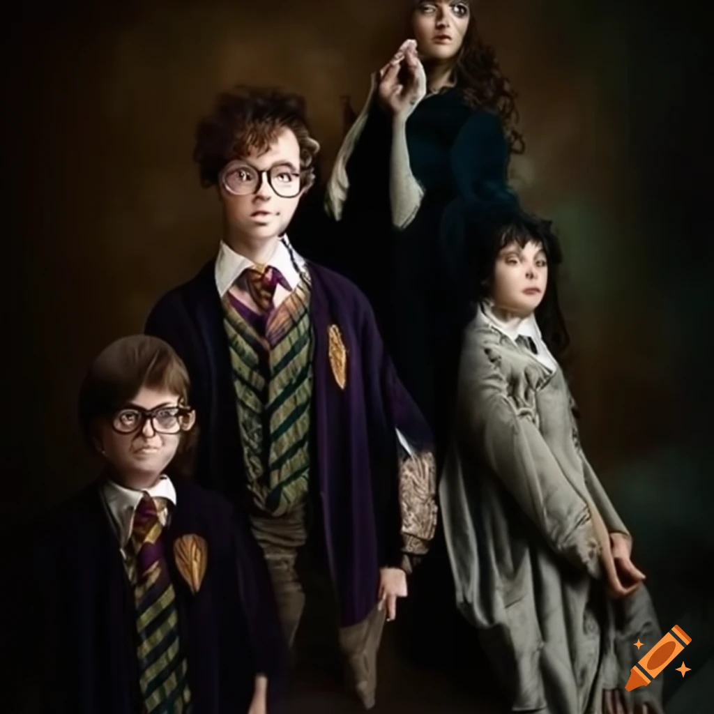 Diverse family in harry potterinspired attire on Craiyon