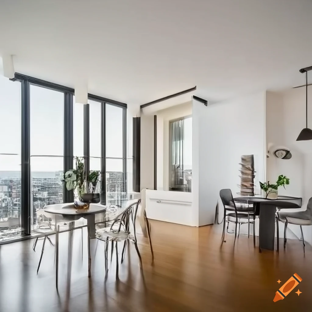 modern apartment with a view of downtown
