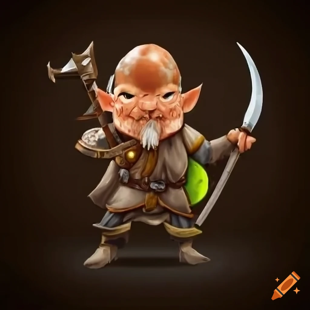 gnome ranger with sword and shield
