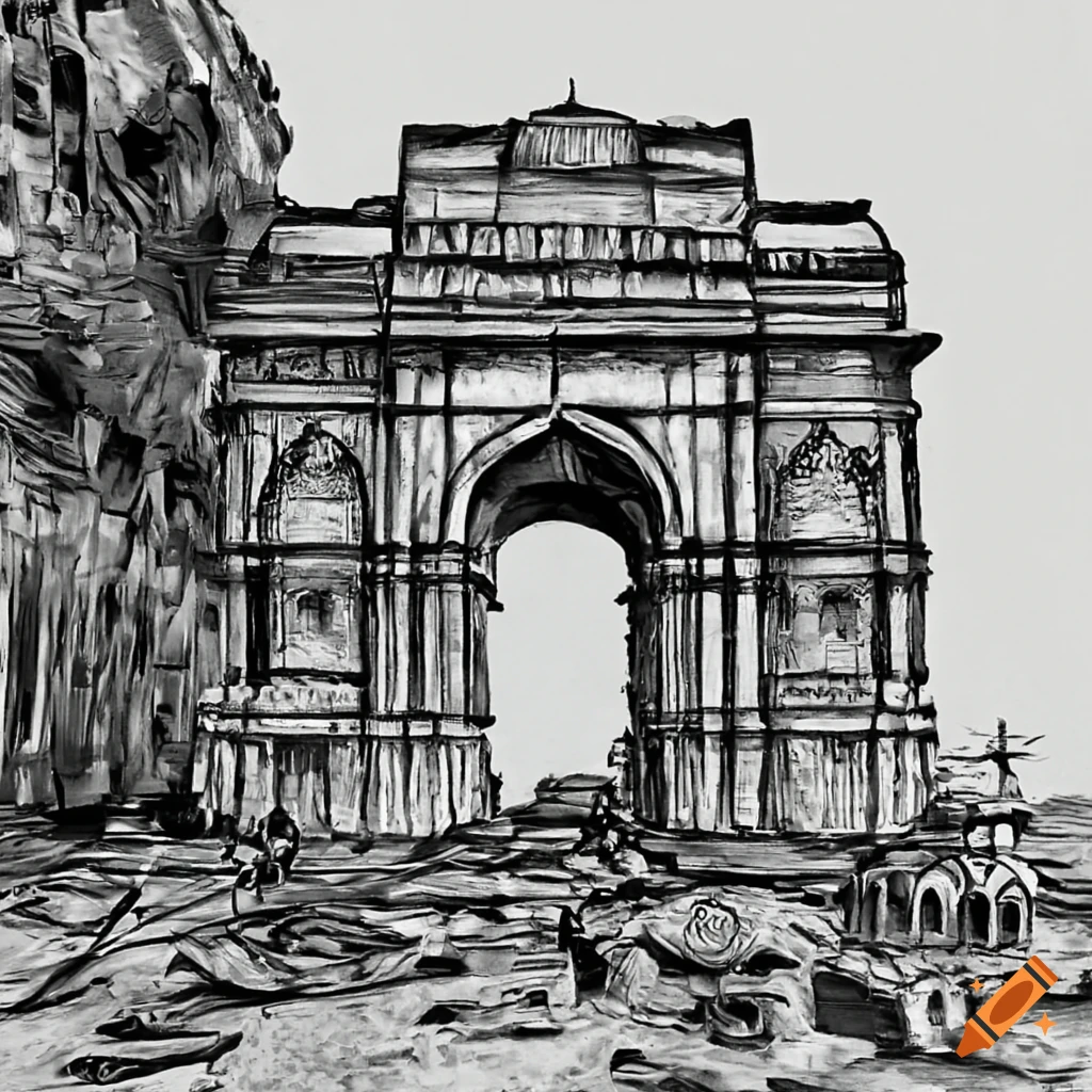 India gate sketch - Stock Illustration [67511074] - PIXTA-saigonsouth.com.vn