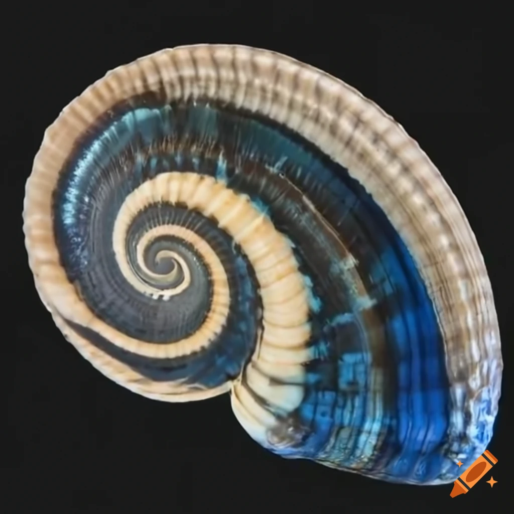 realistic artwork of a giant iridescent brain-like seashell