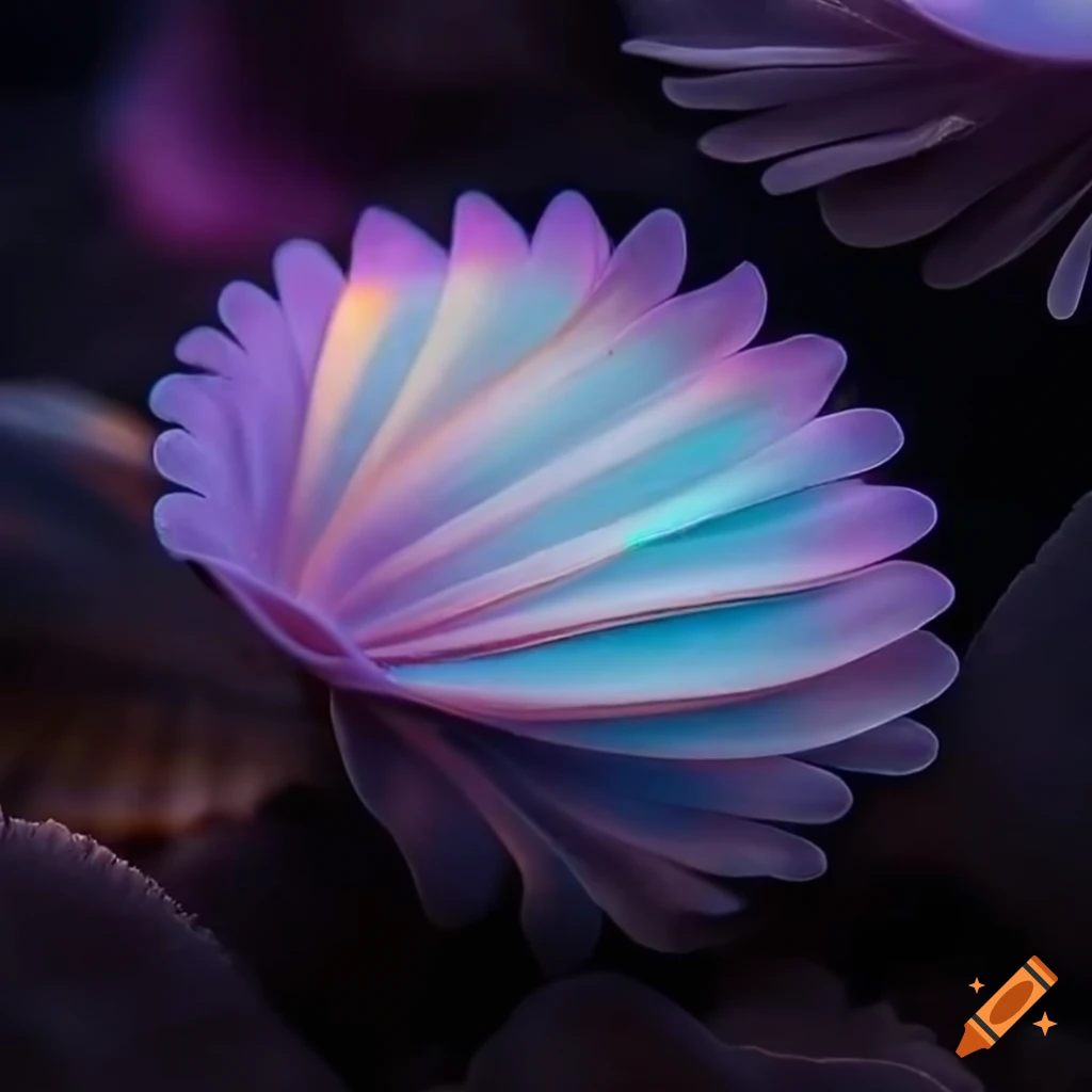 realistic high resolution image of a giant pearly anemone seashell