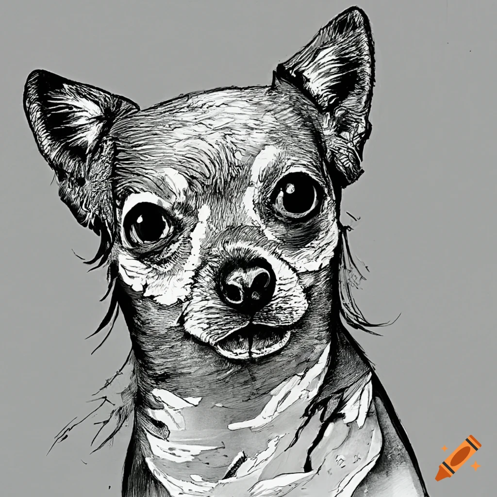 dibujos en tinta de un chihuahua