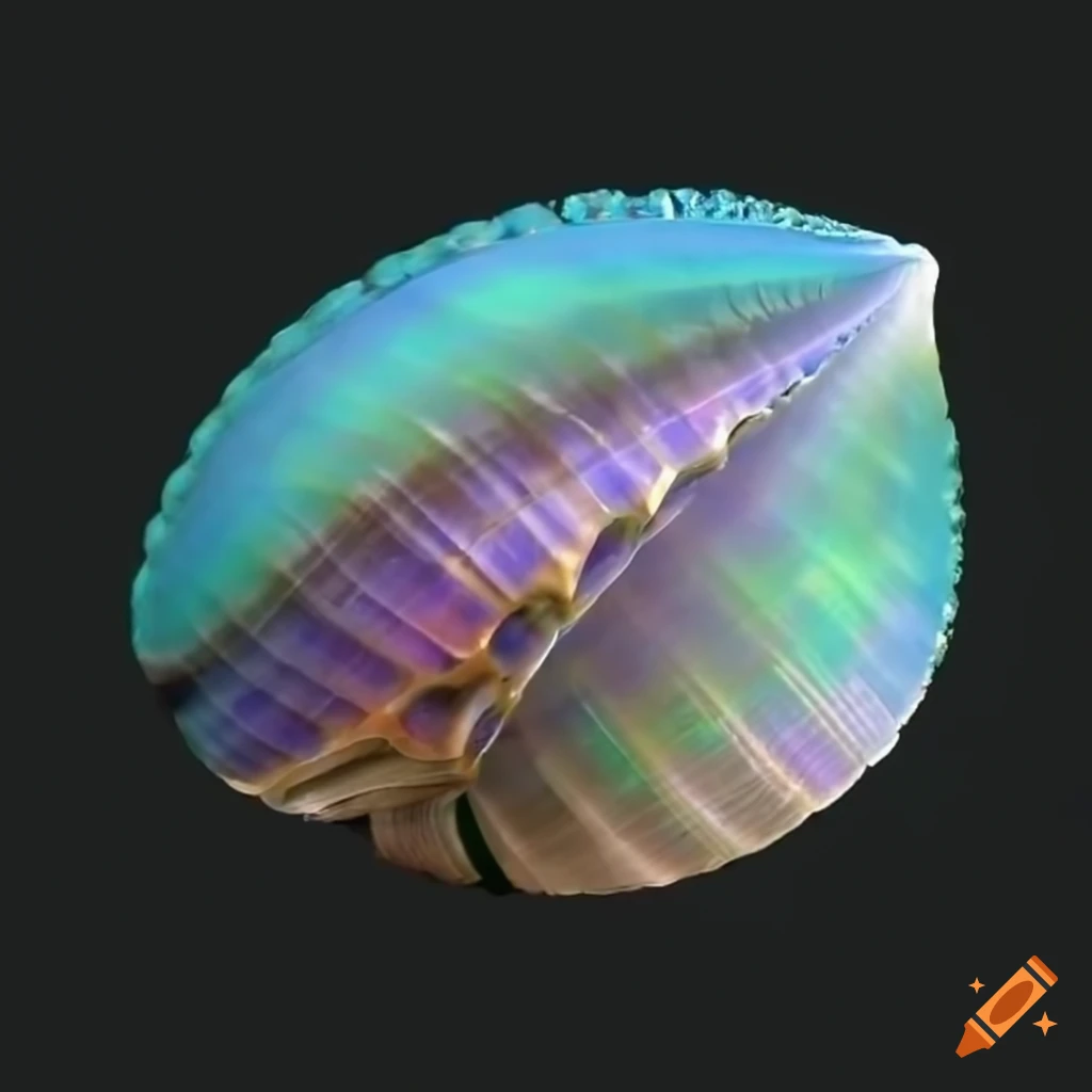 realistic high-resolution image of a giant pearly flower shell