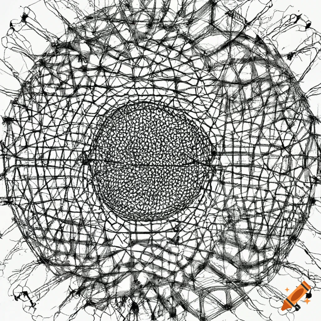 Max Ernst-inspired neural network architecture diagram