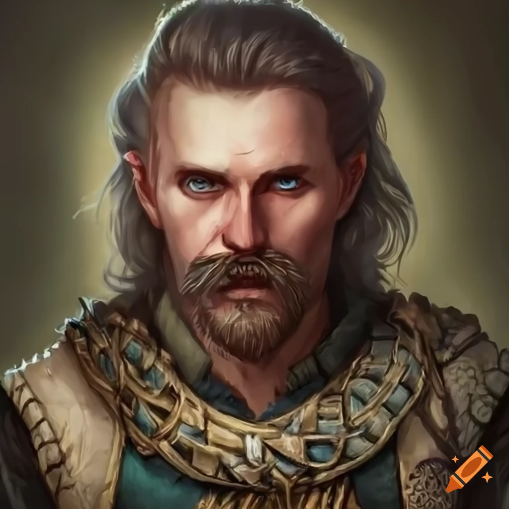 Portrait of a male warrior from pillars of eternity on Craiyon