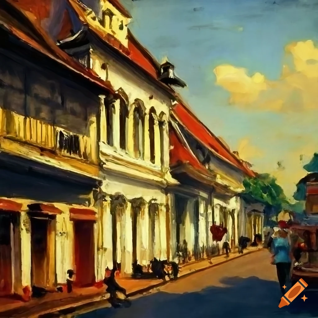 colonial Jakarta painted by Edward Hopper