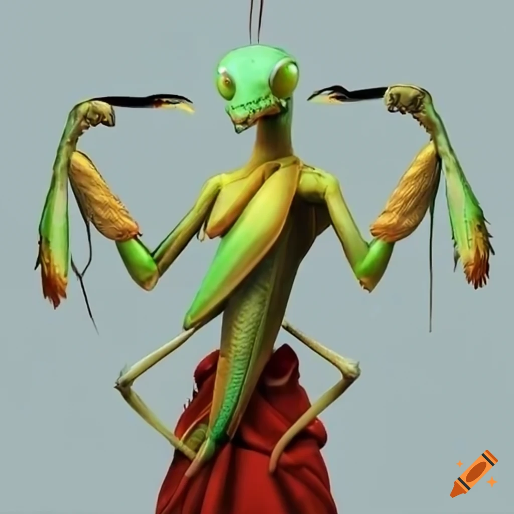 European mantis dressed as a shaolin monk on Craiyon
