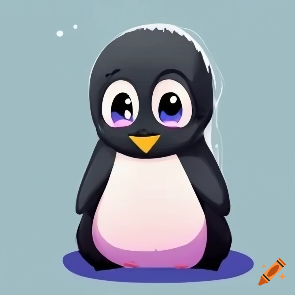 chibi penguin illustration without background