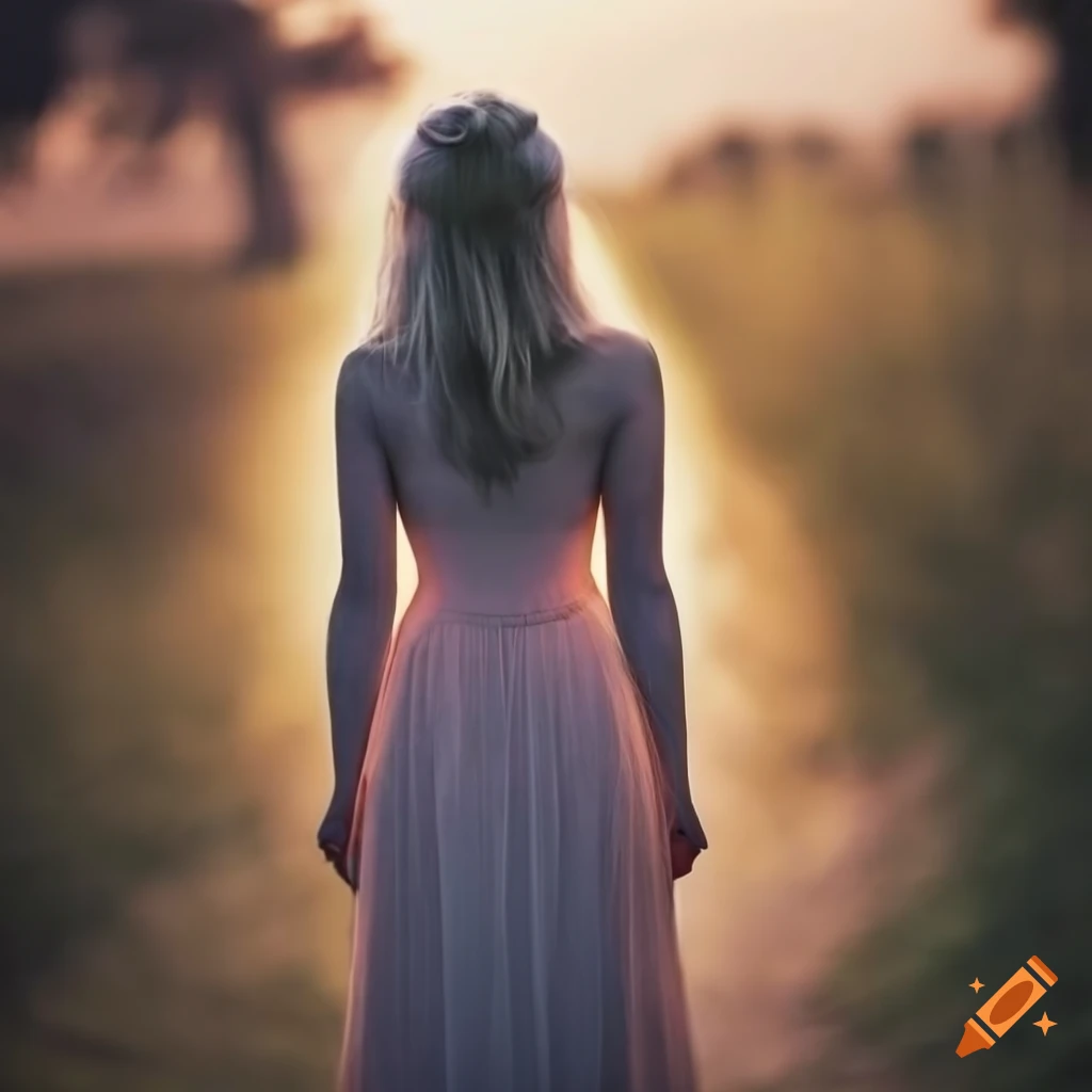 blonde woman enjoying a melancholy evening