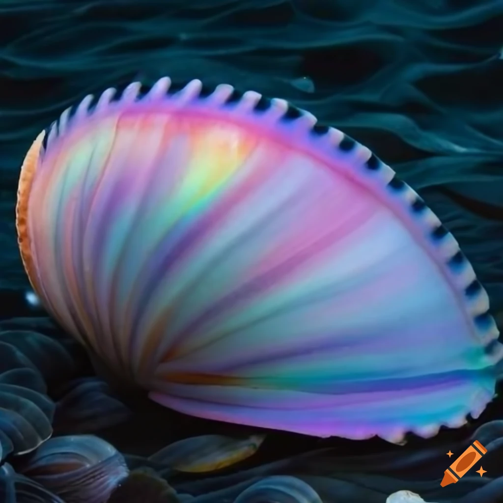 realistic high resolution image of a giant pearly anemone seashell