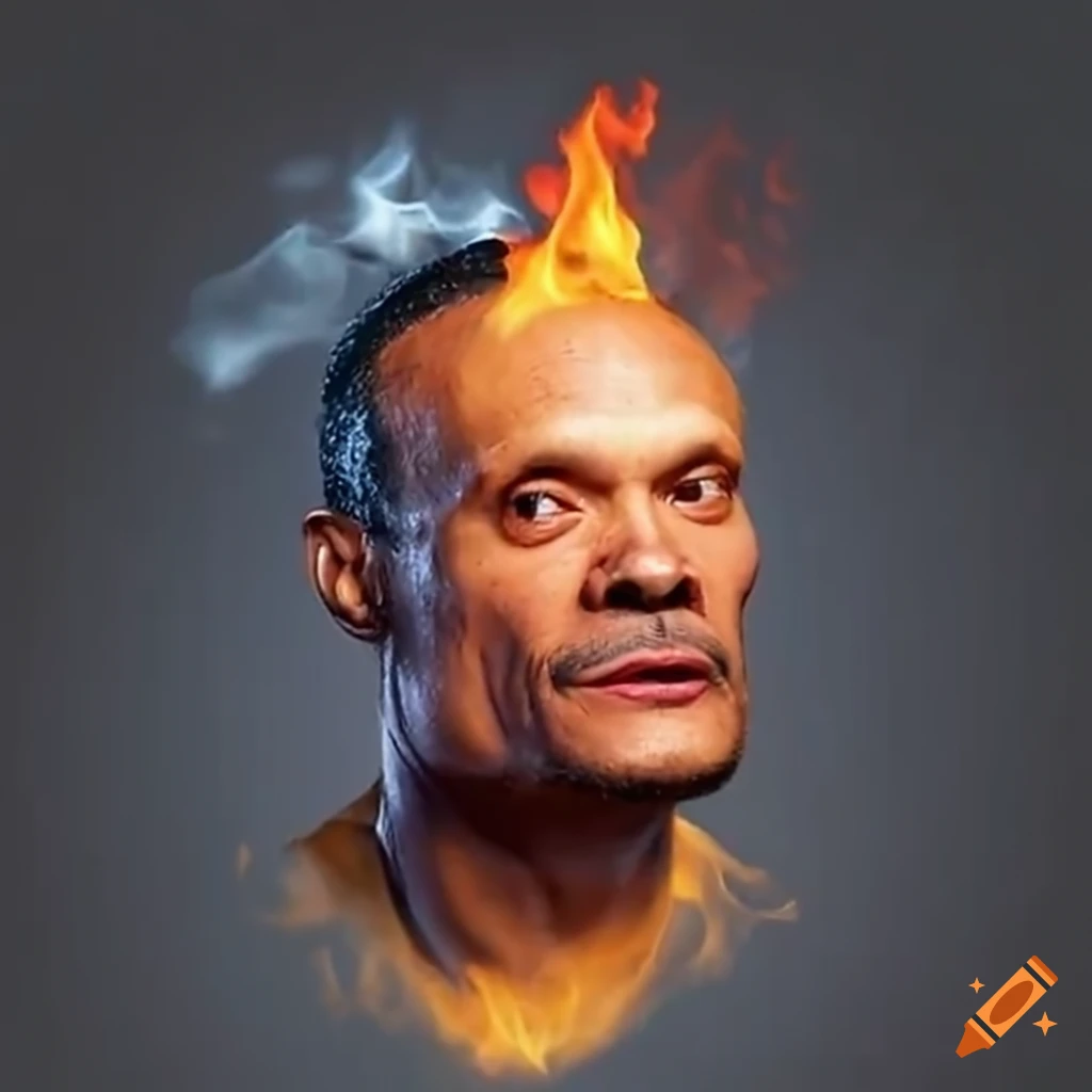 Dan Bongino with flames shooting from his nose