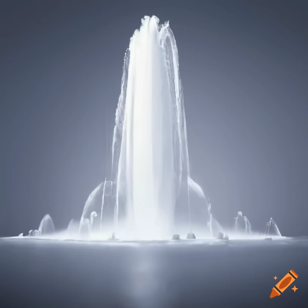 image of a tall white fountain against dark background